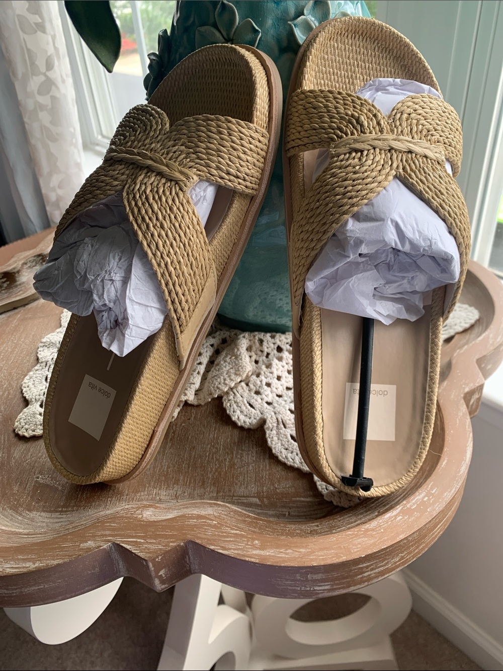 Dolce Vita Braided Tan Slide Sandals